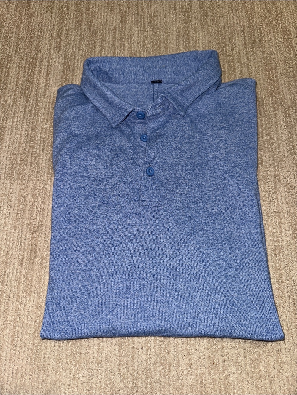 Lululemon Metal Vent Tech Polo Men's Size S Heathered Blue Short Sleeve